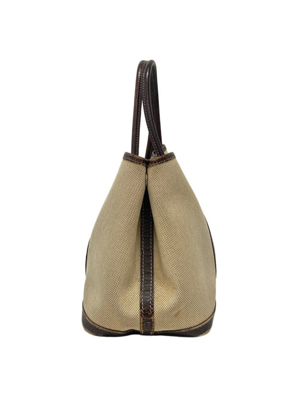 Hermes Tote Bag Garden Party TPM Ivory Dark Brown Silver Leather - Picture 2 of 15